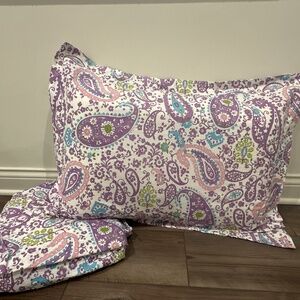 Pottery Barn Kids Full/Queen Duvet Cover and shams-purple/pink/blue paisley